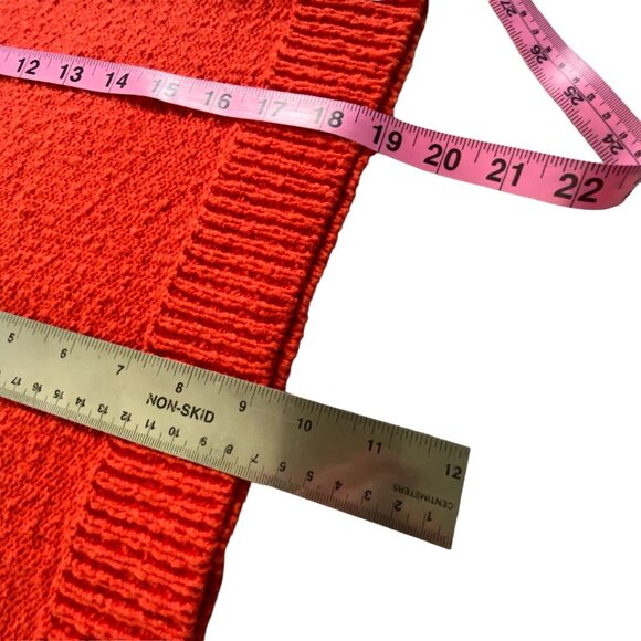 ZARA Women Deep V Neck Tank Top Knit Cropped Sz M Orange Sweater Beach Layer 7-4 - Picture 10 of 14